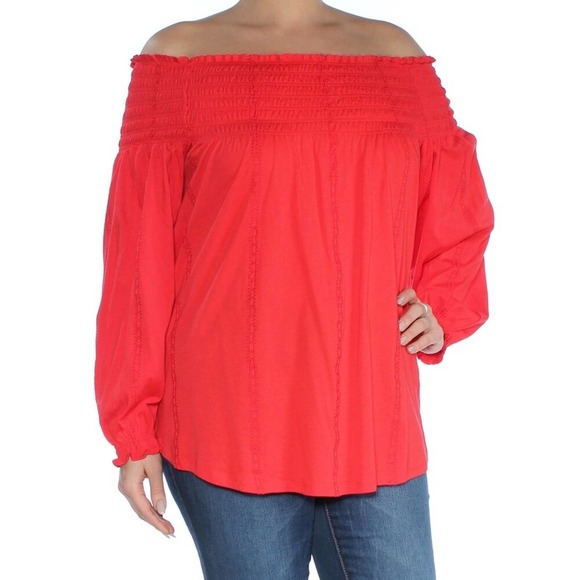 Ralph Lauren Off Shoulder Blouse Women Peasant Long Sleeve Embroidered Medium - Picture 1 of 10